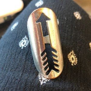 Unique silver arrow boho long ring
